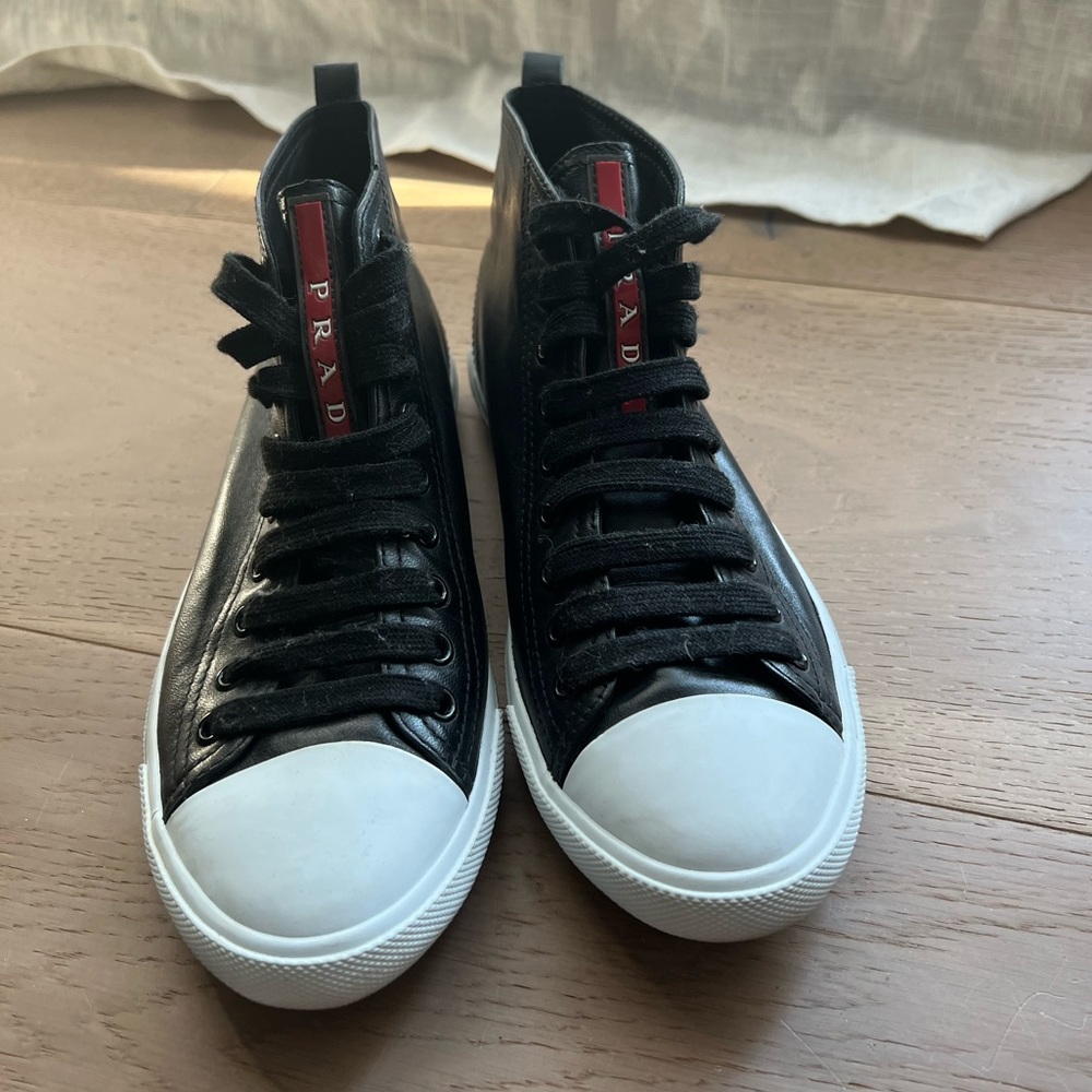 Prada Black Sneakers Sleek Design